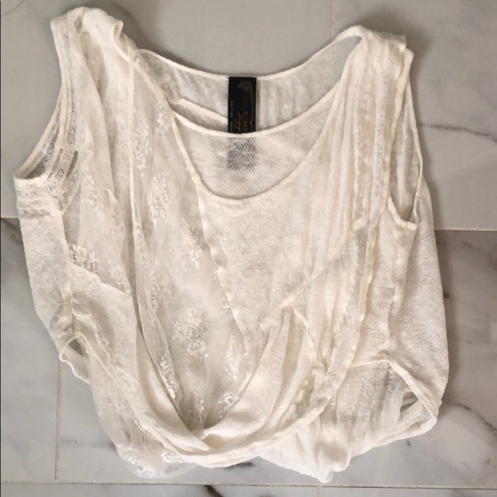 Free people lace ivory top